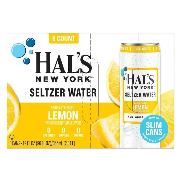 Hal's New York Lime Seltzer Sparkling Water, 8pk/12 fl oz