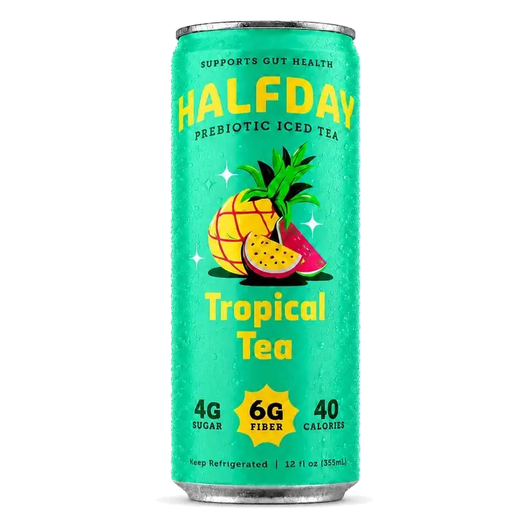 Halfday Prebiotic Iced Tea Tropical Tea, 12 fl oz Can