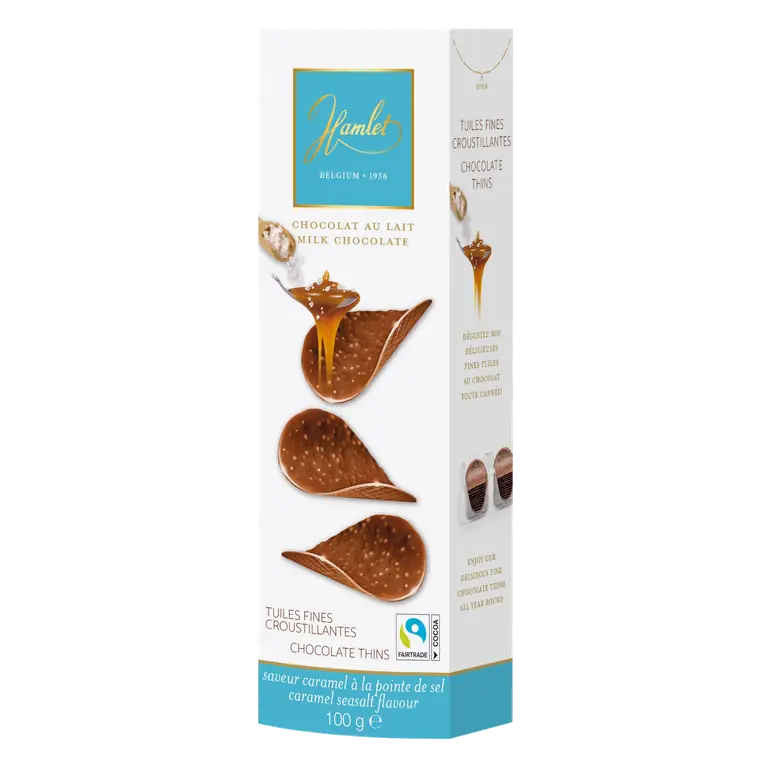 Hamlet Caramel Seasalt Flavour Milk Chocolate Thins 100g