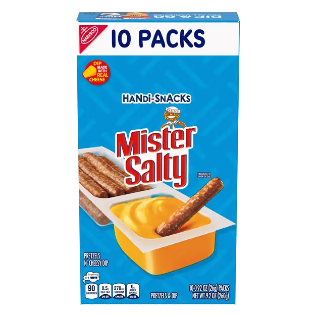 Mister Salty Pretzels 'n Cheese Dip Packs - 10 ct