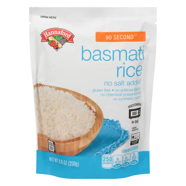 90 Second Microwave No Salt Added White Basmati Rice