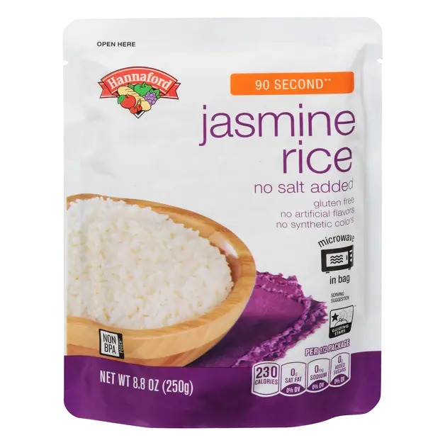 90 Second Microwave No Salt Added White Jasmine Rice