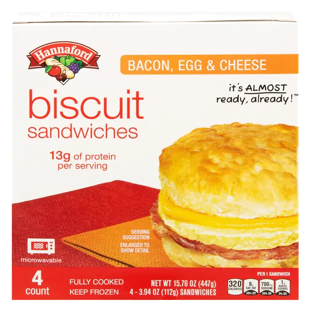 Bacon Egg & Cheese Biscuit Breakfast Sandwiches - 4 ct