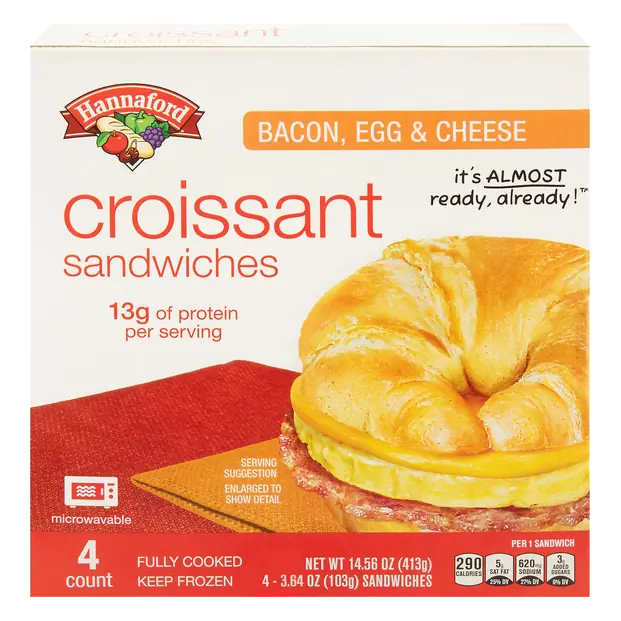 Bacon Egg & Cheese Croissant Breakfast Sandwiches - 4 ct