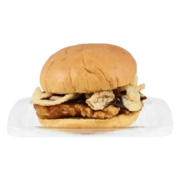 BBQ Fried Chicken Sandwich w/Crispy Onion (Hot Avail. 10am -7pm)