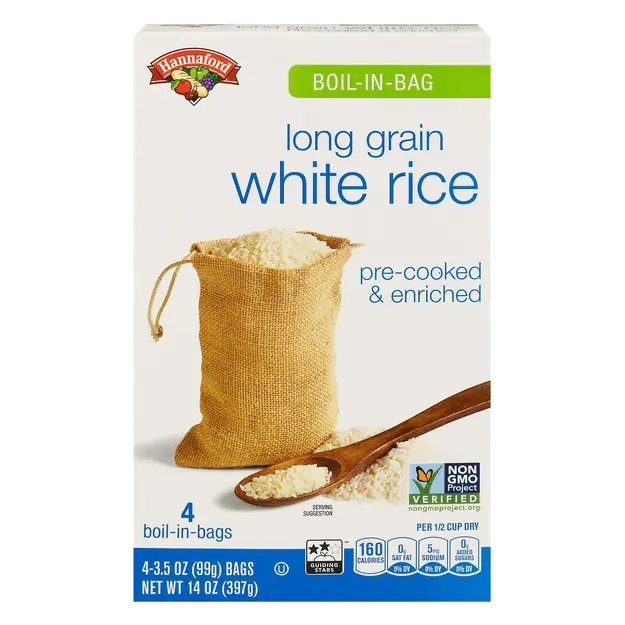Boil-in-Bag Precooked White Rice - 4 ct