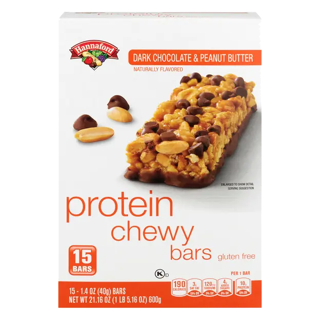 Chewy Dark Chocolate & Peanut Butter Protein Bars - 15 ct