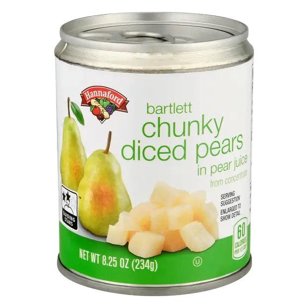 Chunky Diced Bartlett Pears in Pear Juice