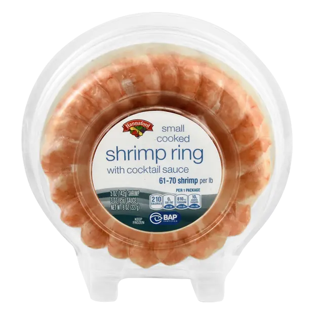 Cooked Shrimp Ring w/Cocktail Sauce apx 61-70 ct per lb Frozen