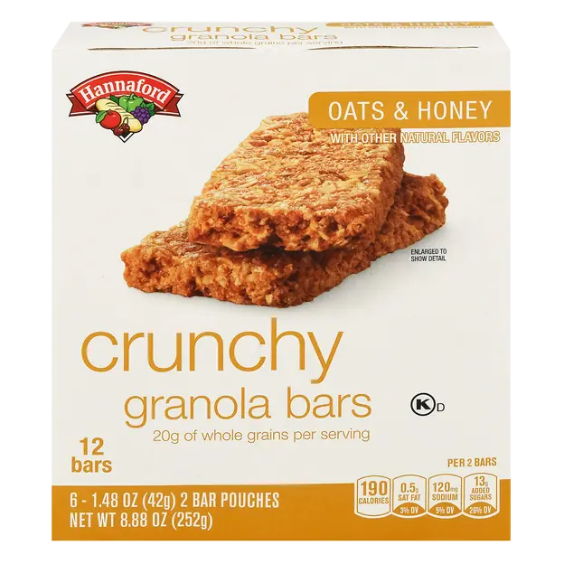 Crunchy Oats & Honey Granola Bars - 6 ct