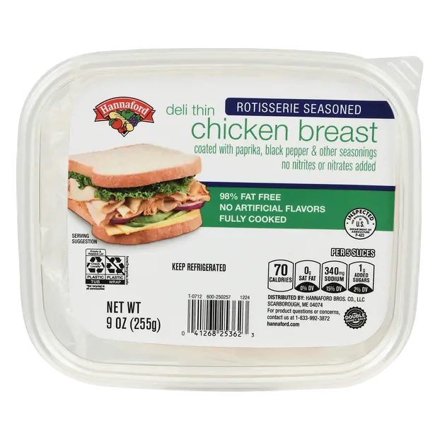 Deli Thin Rotisserie Seasoned Chicken Breast Sliced