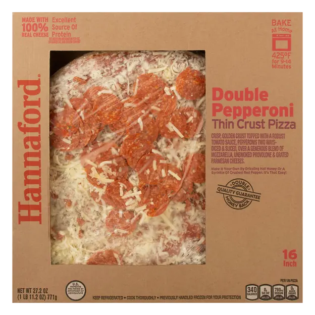 Double Pepperoni Thin Crust Pizza Refrigerated