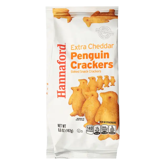 Extra Cheddar Penguin Baked Snack Crackers