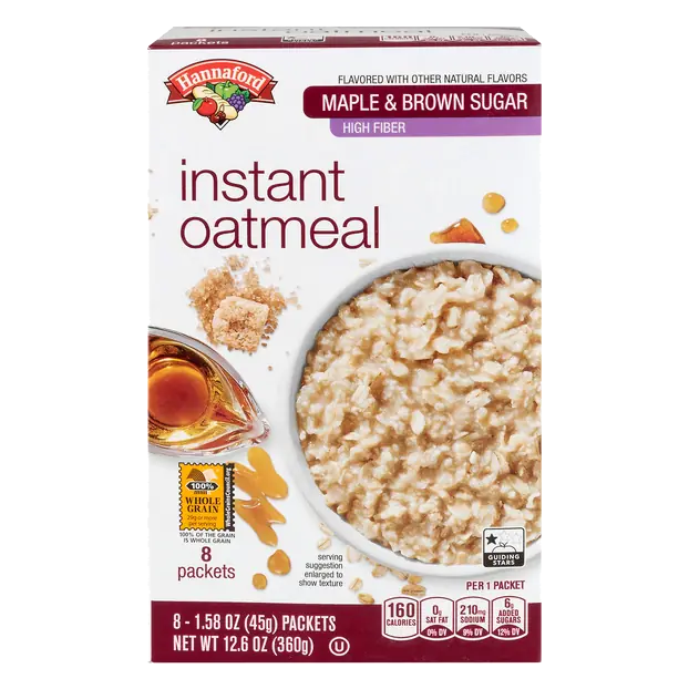 High Fiber Maple & Brown Sugar Instant Oatmeal - 8 ct