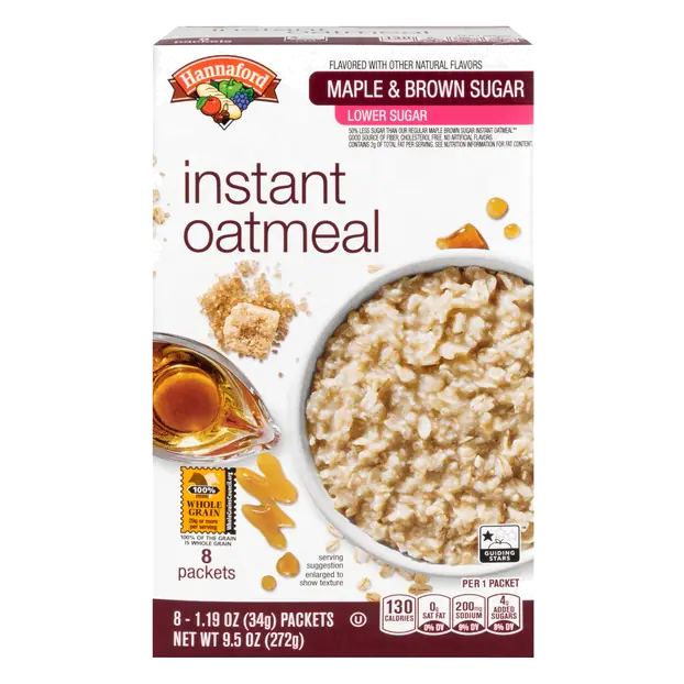 Lower Sugar Maple & Brown Sugar Instant Oatmeal - 8 ct