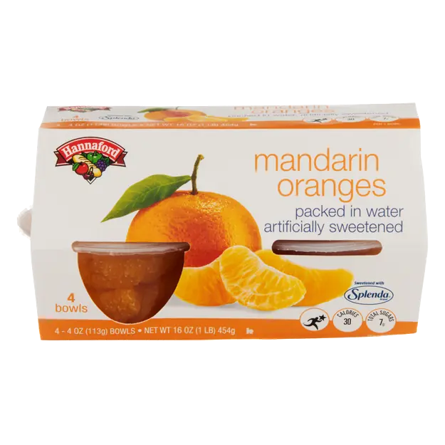 Mandarin Oranges Fruit Cups in Artificially Sweetened Water 4 ct