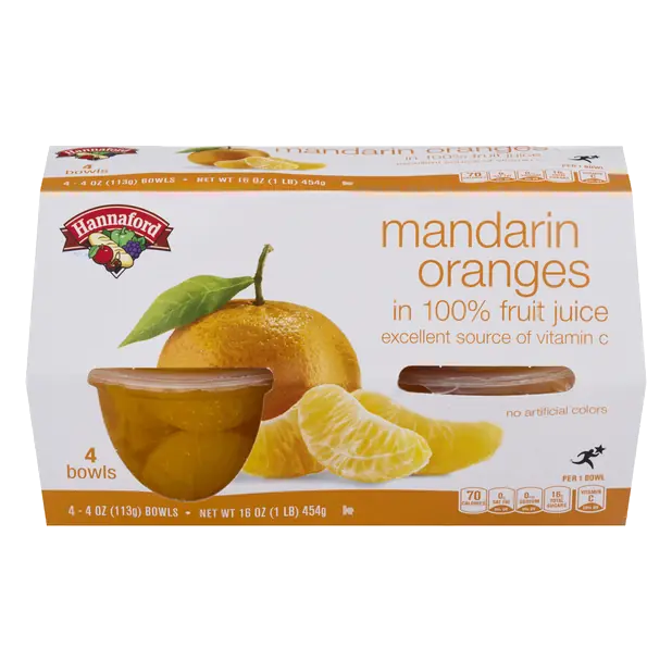 Mandarin Oranges Fruit Cups in Juice - 4 ct