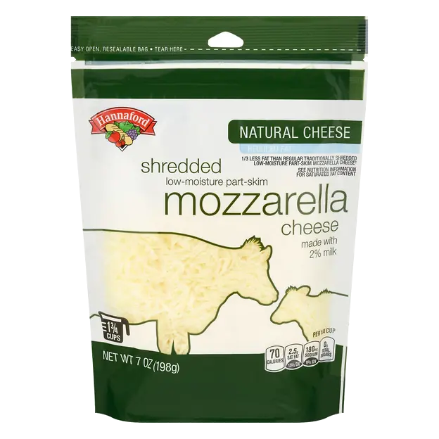 Natural Reduced Fat Part-Skim Shredded Mozzarella Cheese