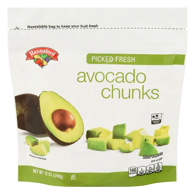Picked Fresh Avocado Chunks Frozen