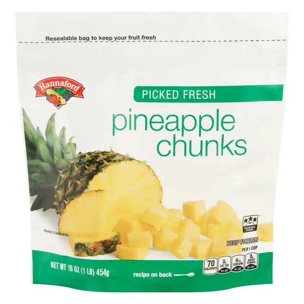 Picked Fresh Pineapple Chunks Frozen