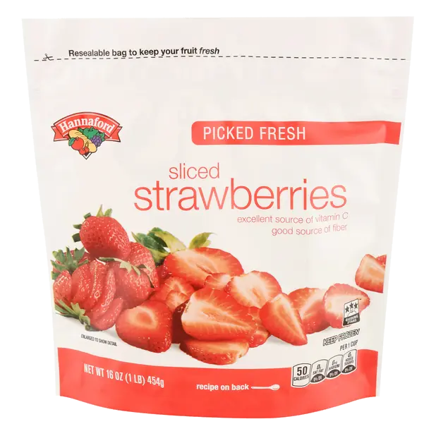 Picked Fresh Sliced Strawberries Frozen