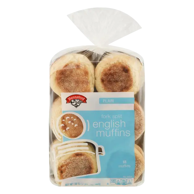Plain Fork Split English Muffins - 18 ct