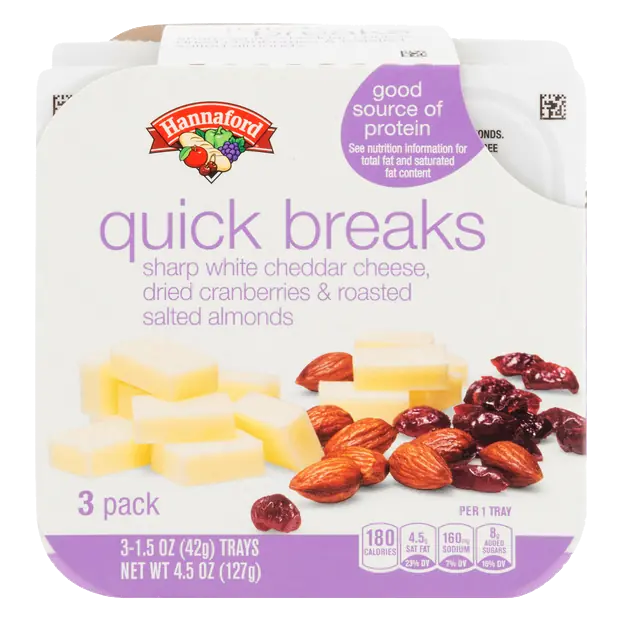 Quick Breaks White Cheddar Cheese Cranberries & Almonds - 3 ct