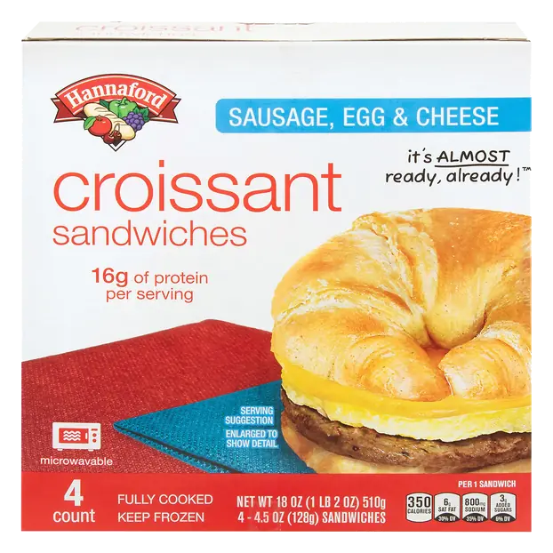 Sausage Egg & Cheese Croissant Breakfast Sandwiches - 4ct Frozen
