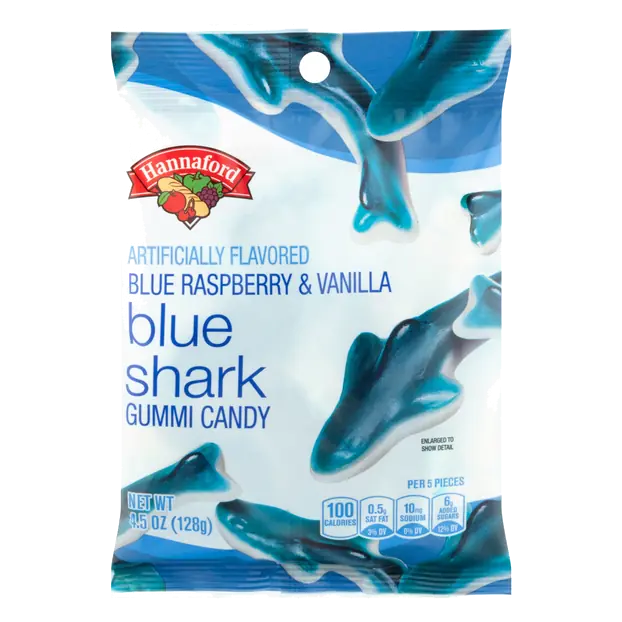 Sharks Blue Raspberry & Vanilla Gummi Candy