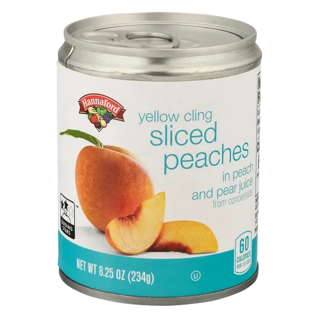 Sliced Yellow Cling Peaches in 100% Juice