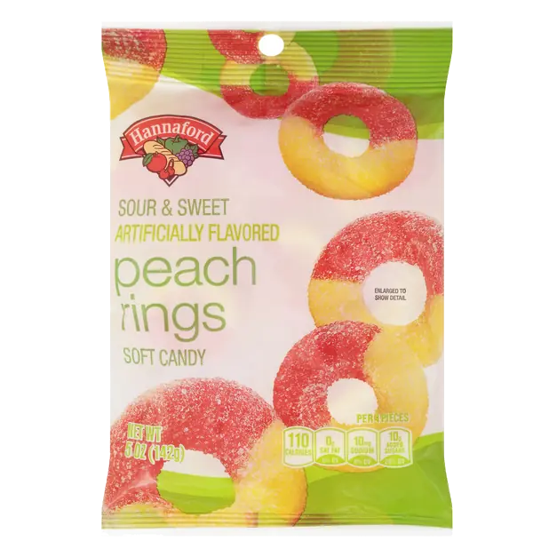 Sour & Sweet Peach Rings Soft Candy