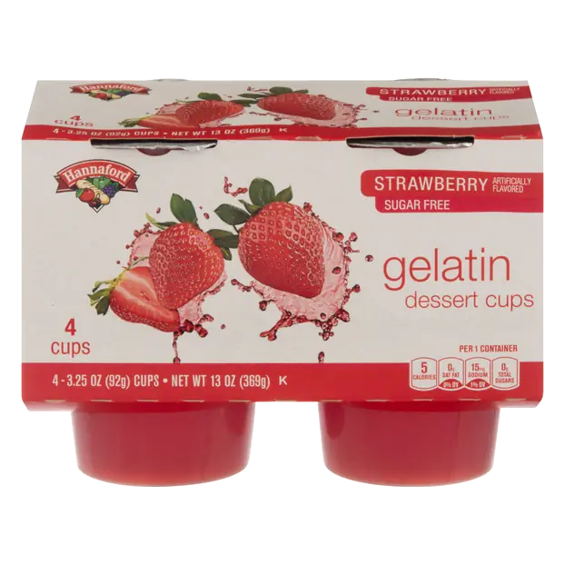 Sugar Free Strawberry Gelatin Dessert Cups - 4 ct