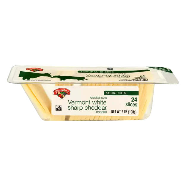 Vermont White Sharp Cheddar Cheese Cracker Cut Slices - 24 ct