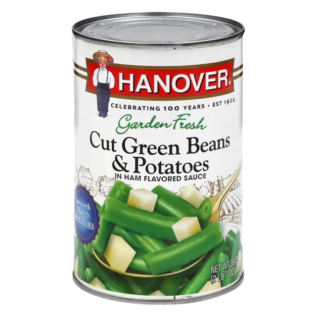 Cut Green Beans & Whole Potatoes in Ham Flavored Sauce