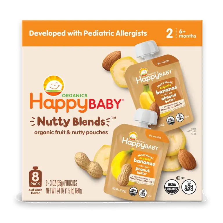Bananas & Almond Butter and Bananas & Peanut Butter Organic Baby Food