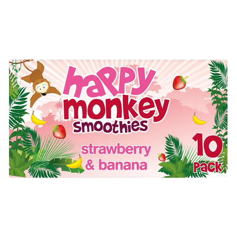 Happy Monkey Smoothies Strawberry & Banana 10 x 180ml