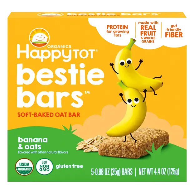 Organics Fiber & Protein Banana & Carrots Oat Bars - 5 ct