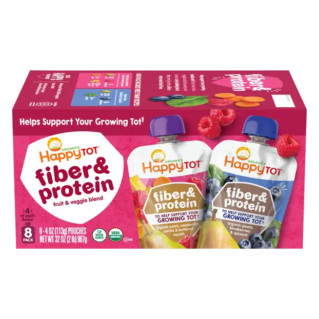 Organics Fiber & Protein Variety Pack Fruit & Veggie Blend - 8 ct