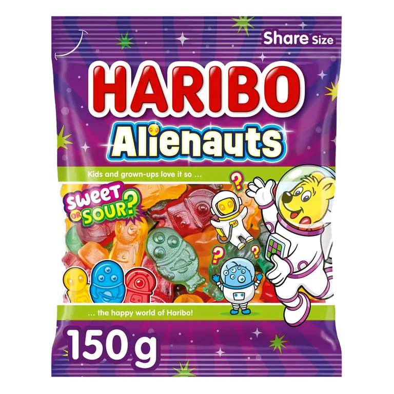 Alienauts Sweet & Sour Fruit Flavour Jelly Sweets Sharing Bag 150g