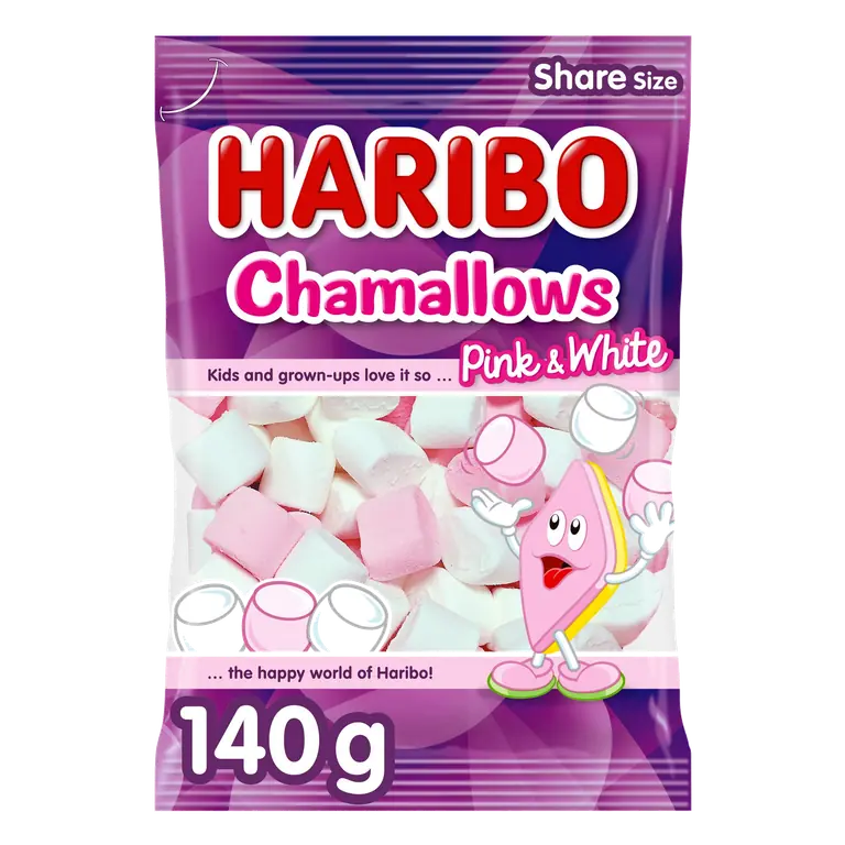 HARIBO Chamallows Marshmallows Pink & White Sharing Bag 140g