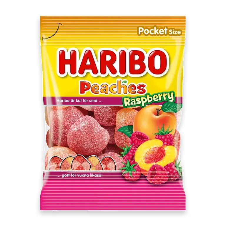 Godis Peaches Raspberry 80g