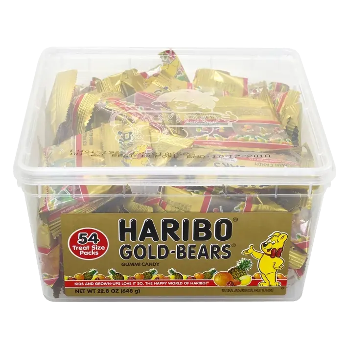 Haribo Gold Gummy Bears Snack-Size Packs, 22.8oz/54ct