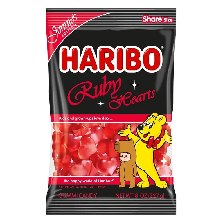 Haribo Ruby Hearts Candy, 8oz