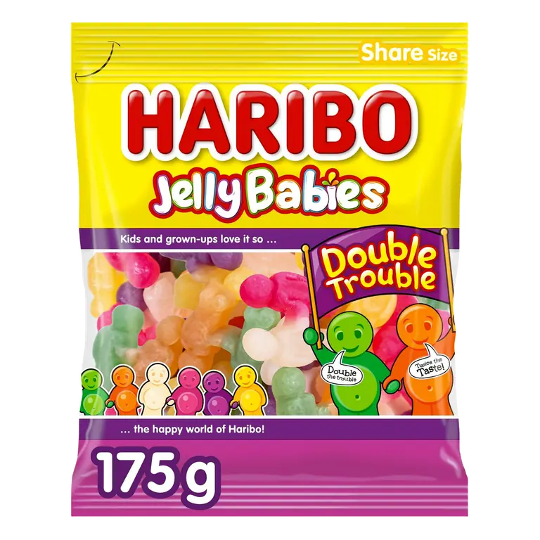 Jelly Babies Double Trouble Sweets Sharing Bag 175g