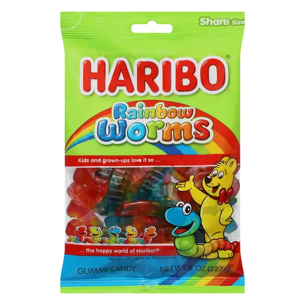 Rainbow Worms Gummy Candy