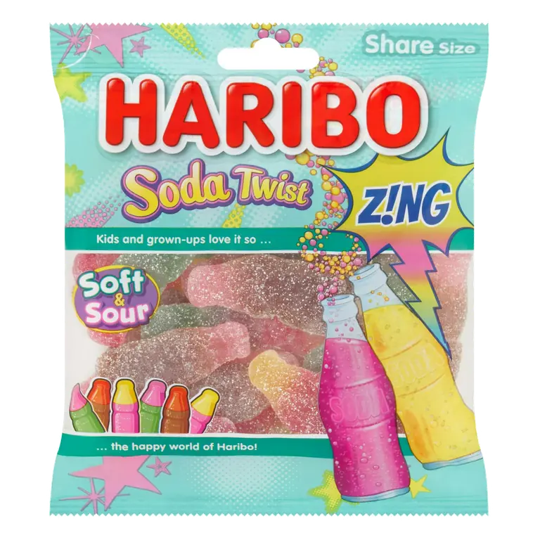 Soda Twist Zing Fizzy Jelly Sweets Sharing Bag 175g