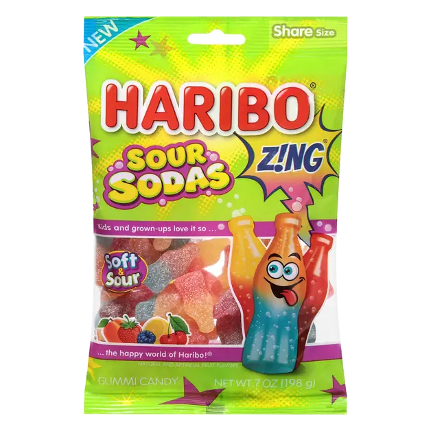 Sour Sodas Gummi Candy Share Size