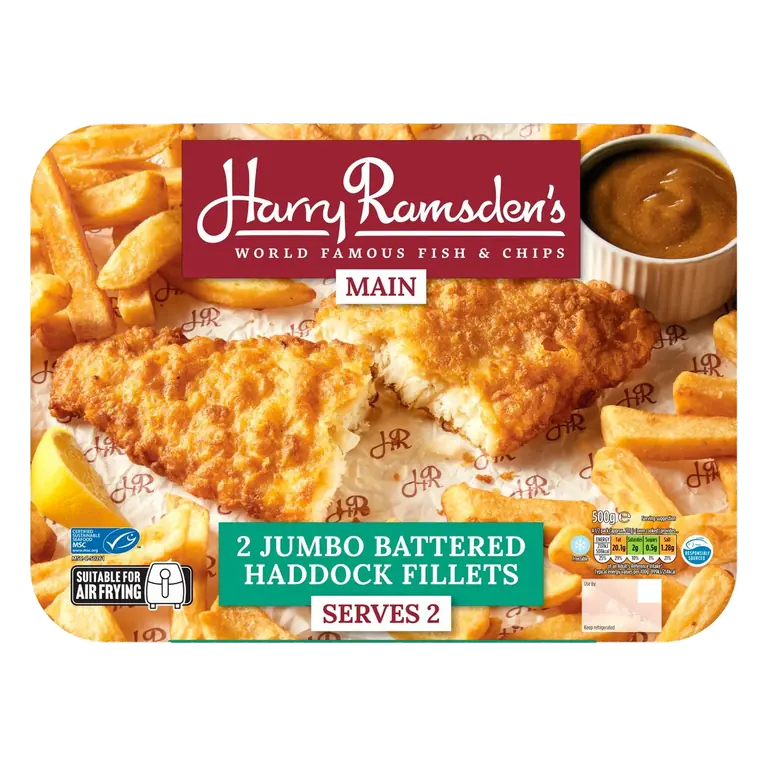 2 Battered Haddock Fillets 500g