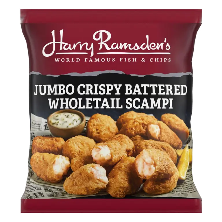 Harry Ramsdens Jumbo Crispy Battered Wholetail Scampi 300g