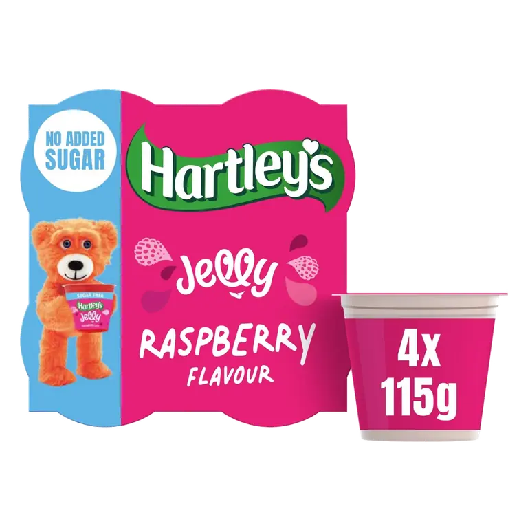 No Added Sugar Raspberry Flavour Jelly 4 x 115g (460g)